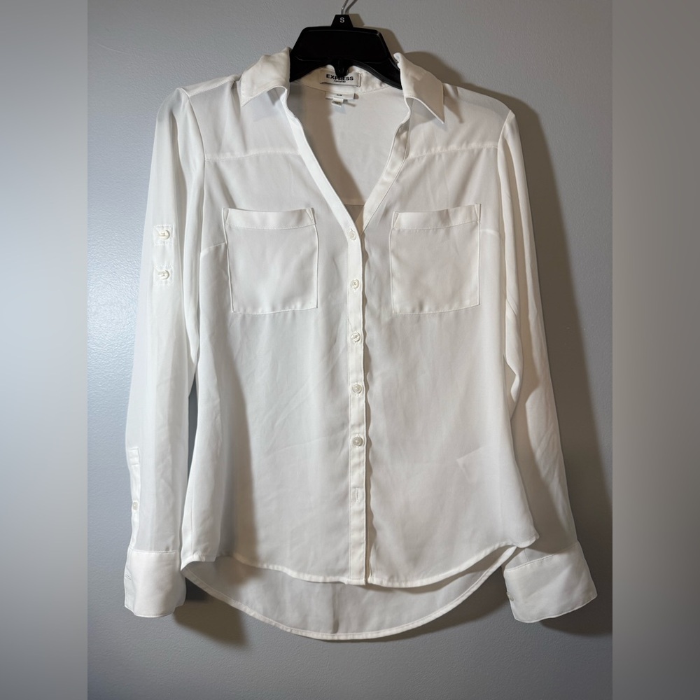 Express Classic White Button Down Shirt